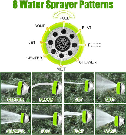 Dog Washing Hose Attachment, 8-In-1 Sprayer Mode Garden Hose Nozzle with Pet Bathing Brush and 100Cc Soap Dispenser Bottle, Adopted in Watering Flowers, Car Wash, Dog and Horse Showering (Green)