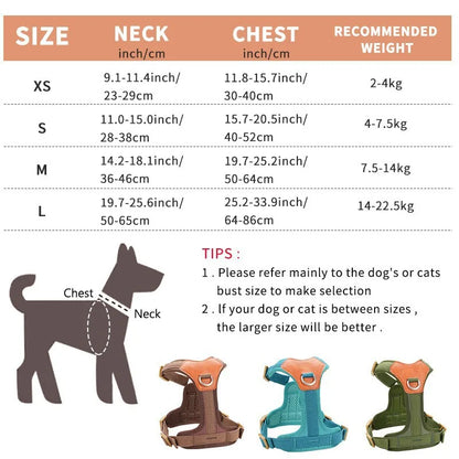 Dog Harness Custom Dog Name Tag Proof Genuine Leather Dog Harness Leash Small Medium Large Breeds Outdoor Walking