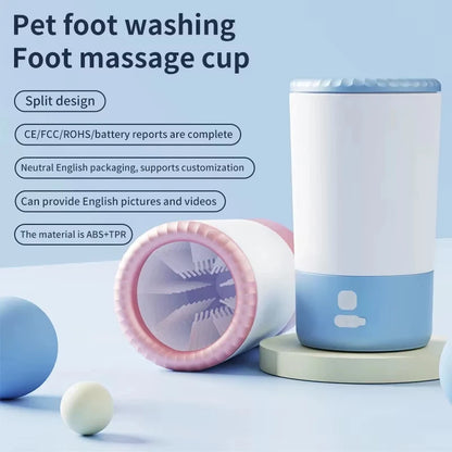 Automatic Electric Pet Paw Cleaner Portable Low Noise Waterproof Foot Washing Cup for Small Medium Pets