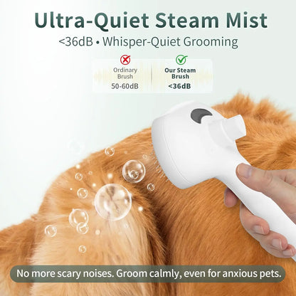 3-In-1 Self-Cleaning Shedding Steam Brush for Dogs & Cats