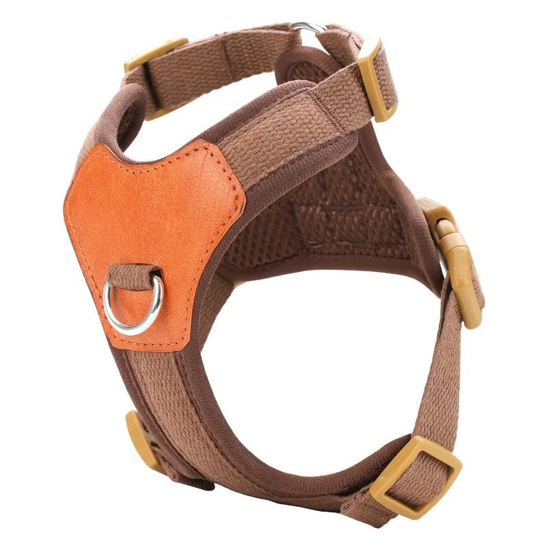 Dog Harness Custom Dog Name Tag Proof Genuine Leather Dog Harness Leash Small Medium Large Breeds Outdoor Walking