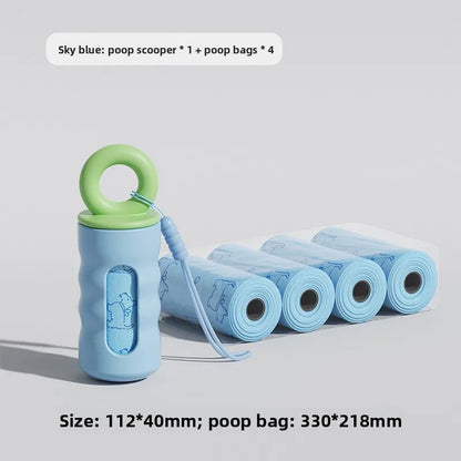 Cute Dog Poop Bag Dispenser with 4 Rolls Dog Waste Bags, Portable Pet Poop Bag Holder for Leash, Kawaii Dog Walking Accessories, Durable Plastic Bag Dispenser for Small Medium Large Dogs, Perfect Gift for Dog Lovers